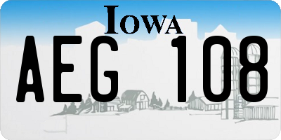 IA license plate AEG108