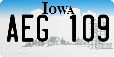IA license plate AEG109