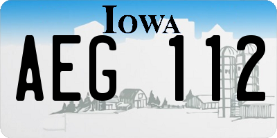 IA license plate AEG112