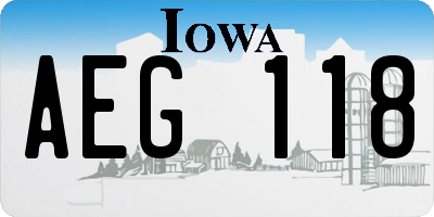IA license plate AEG118