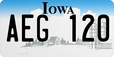 IA license plate AEG120