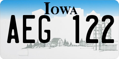 IA license plate AEG122