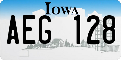 IA license plate AEG128