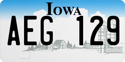IA license plate AEG129