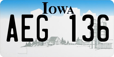 IA license plate AEG136