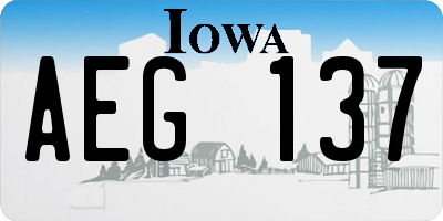 IA license plate AEG137