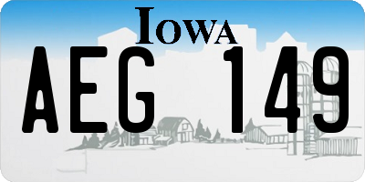 IA license plate AEG149