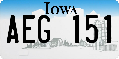 IA license plate AEG151