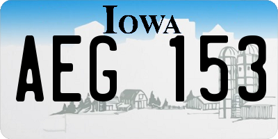 IA license plate AEG153