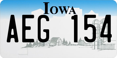 IA license plate AEG154