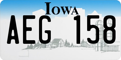 IA license plate AEG158