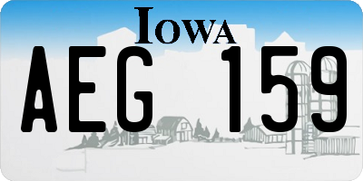IA license plate AEG159