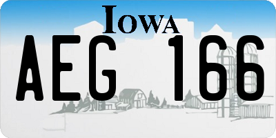 IA license plate AEG166