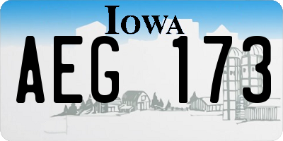 IA license plate AEG173