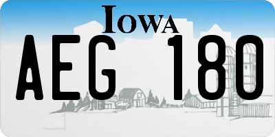 IA license plate AEG180