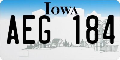 IA license plate AEG184
