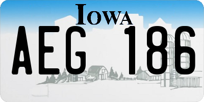 IA license plate AEG186