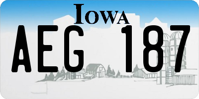 IA license plate AEG187