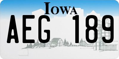 IA license plate AEG189