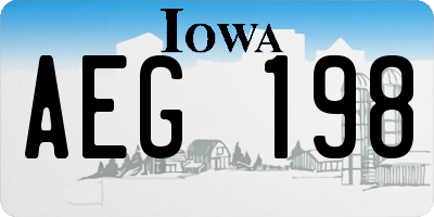 IA license plate AEG198