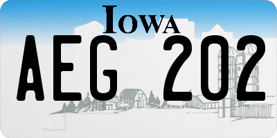 IA license plate AEG202