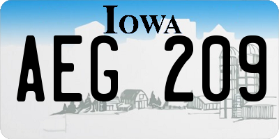IA license plate AEG209