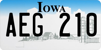 IA license plate AEG210