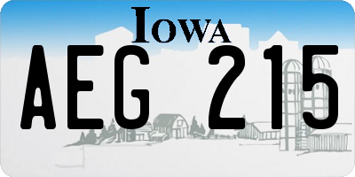 IA license plate AEG215