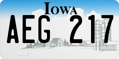 IA license plate AEG217