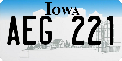 IA license plate AEG221