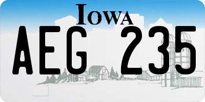 IA license plate AEG235