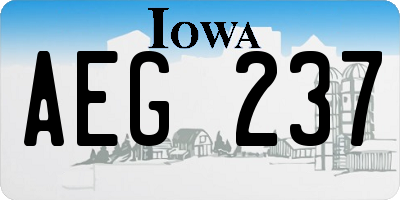 IA license plate AEG237