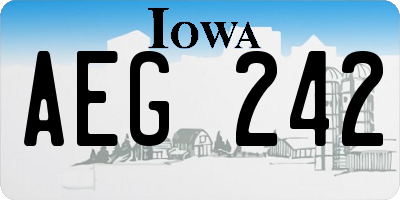 IA license plate AEG242