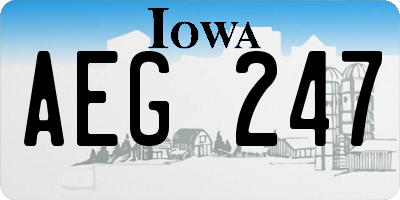 IA license plate AEG247