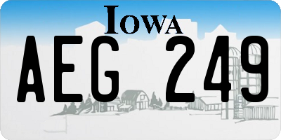 IA license plate AEG249