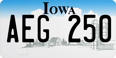 IA license plate AEG250