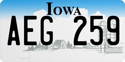 IA license plate AEG259