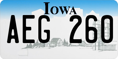 IA license plate AEG260