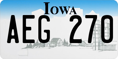 IA license plate AEG270