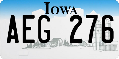 IA license plate AEG276
