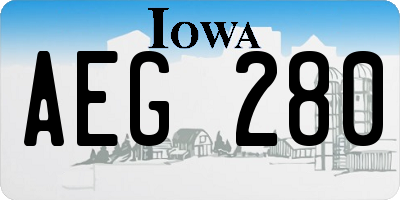 IA license plate AEG280