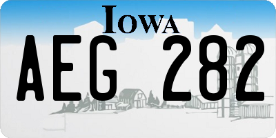 IA license plate AEG282