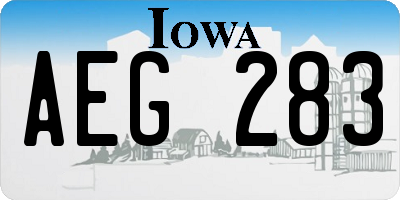 IA license plate AEG283