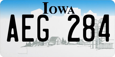 IA license plate AEG284