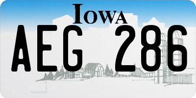 IA license plate AEG286