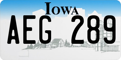 IA license plate AEG289