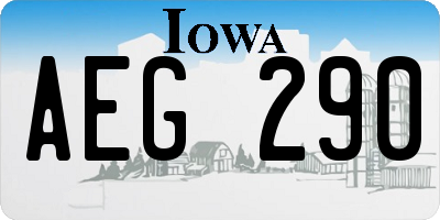 IA license plate AEG290