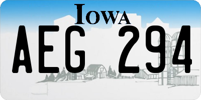 IA license plate AEG294