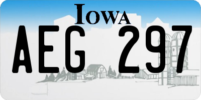 IA license plate AEG297
