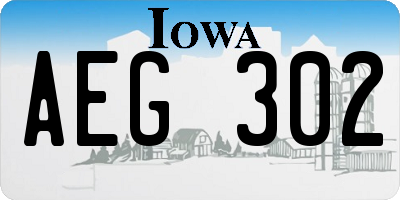 IA license plate AEG302